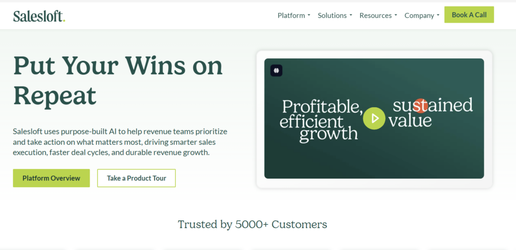 salesloft homepage