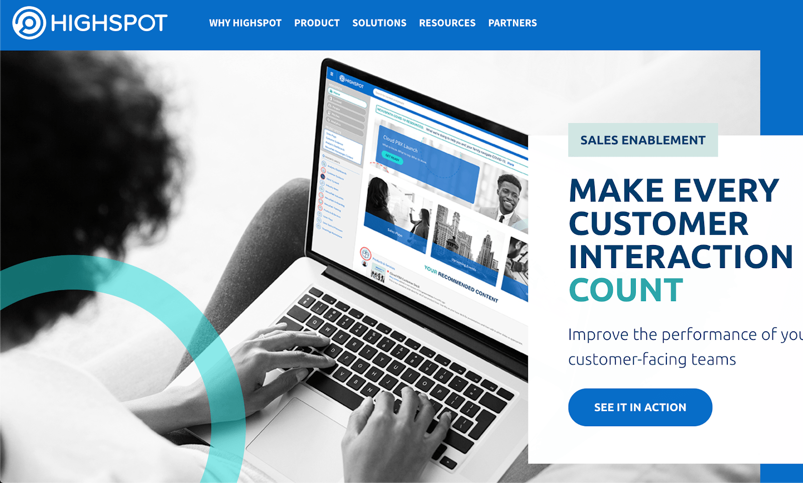 Highspot homepage: Make every customer interaction count.