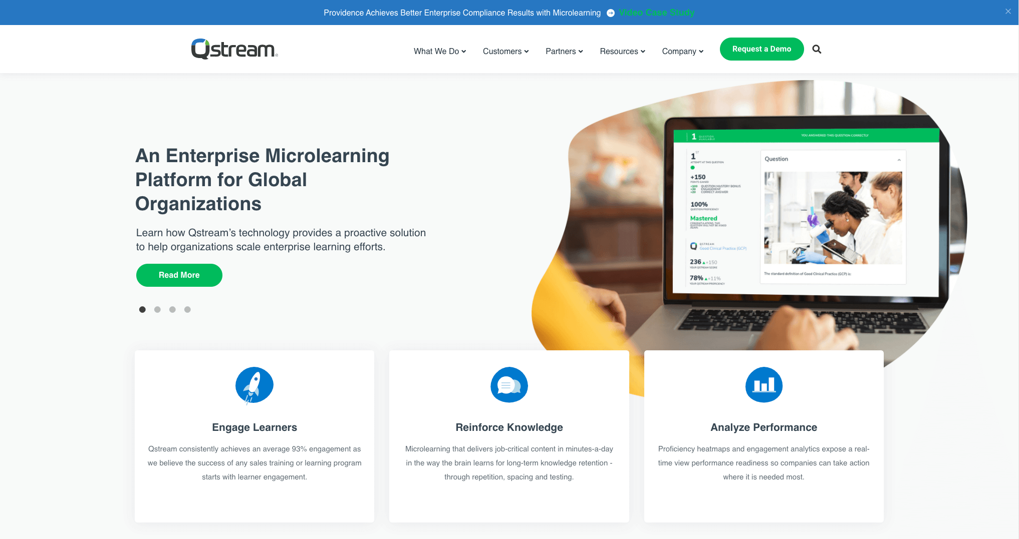 The Qstream homepage