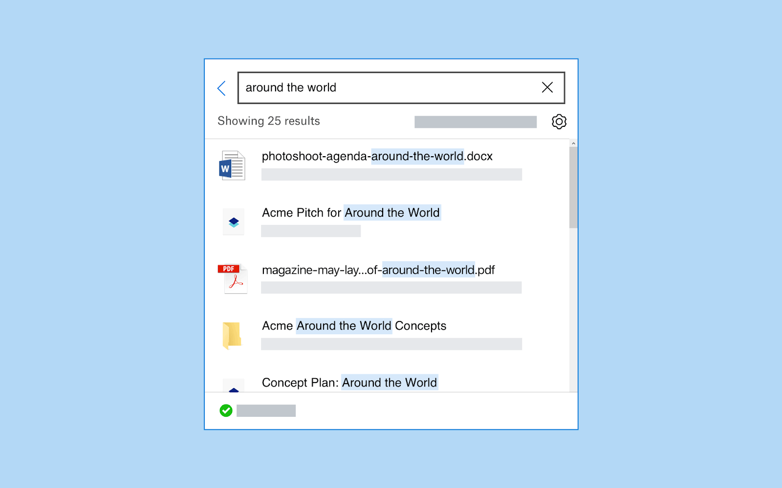 A preview of the Dropbox search capabilities