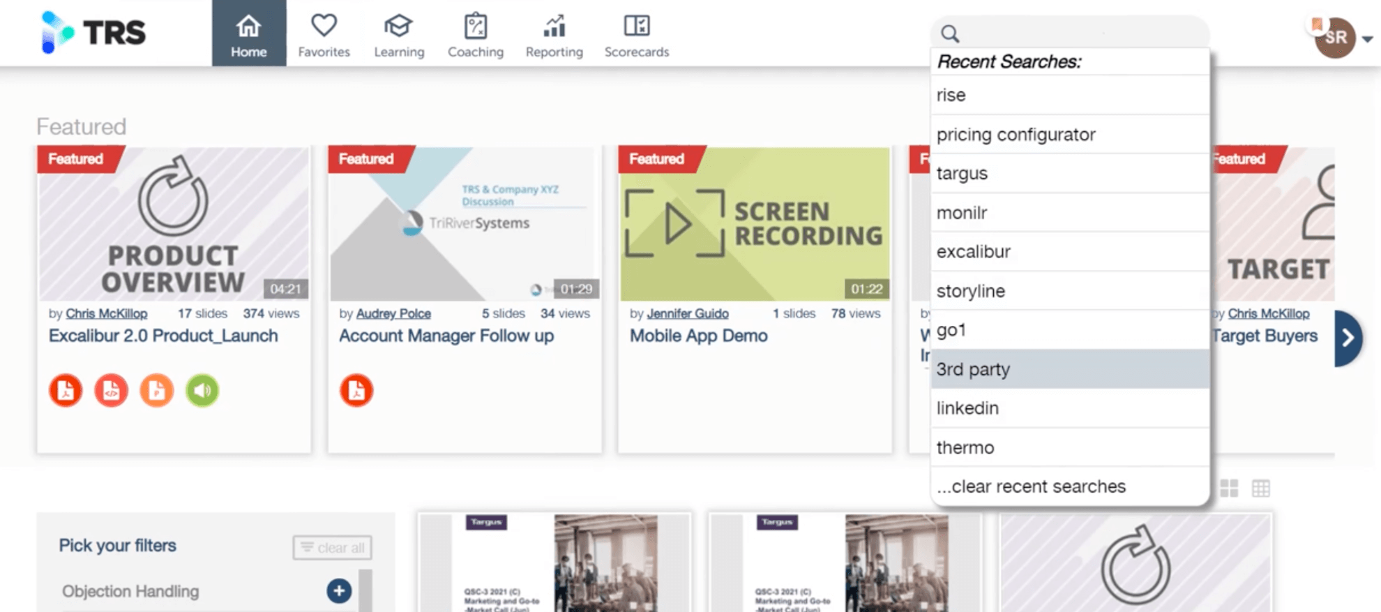 A preview of the Bigtincan Learning platform in action: Everything is searchable