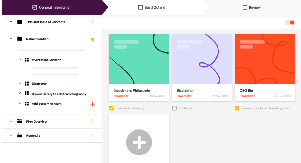 Document automation builder in Bigtincan