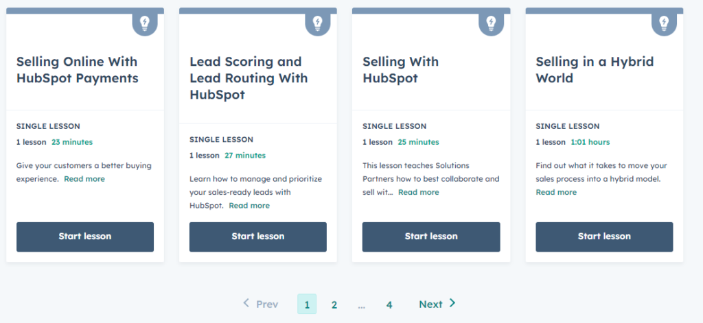 hubspot academy sales courses