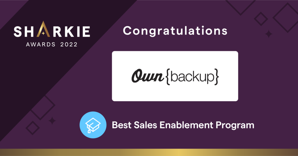OwnBackup Sharkie Award Best Sales Enablement Program of the Year