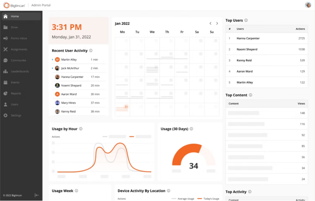 Learning analytics dashboard product shot