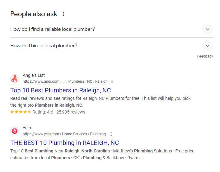 using google search to find services