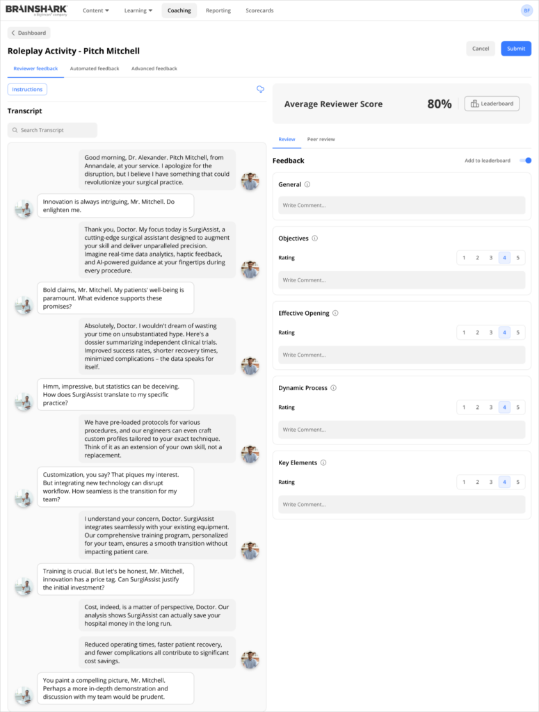 text based roleplayai sales practice scenario